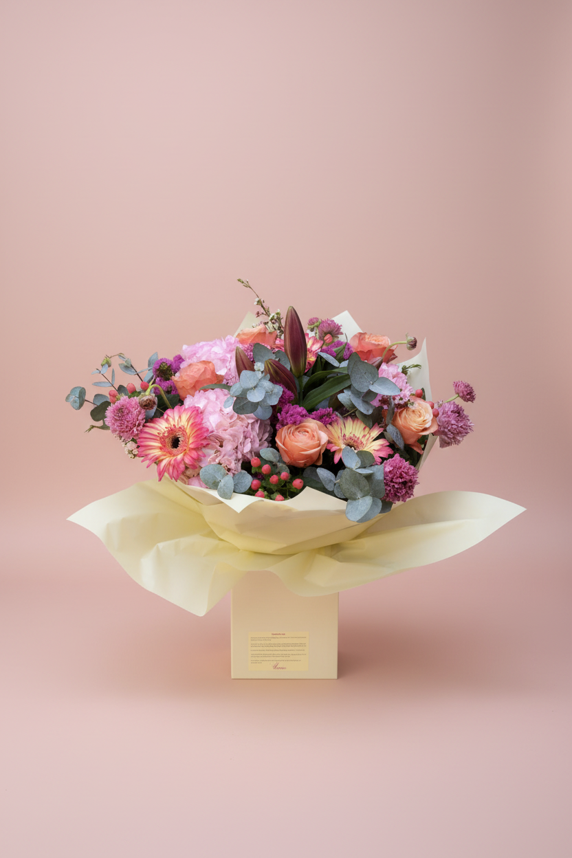Studio backdrop bouquet
