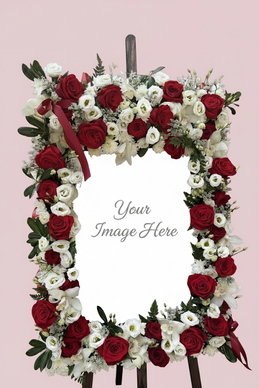 Memorial Floral Frame Template