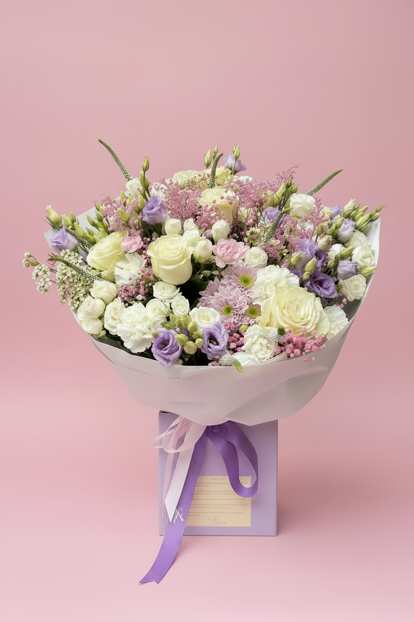 Purple Bouquet No Pearl Chain
