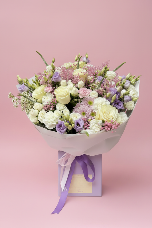 Purple Bouquet No Pearl Chain