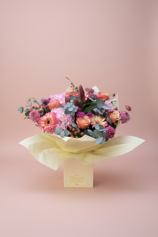 Studio backdrop bouquet